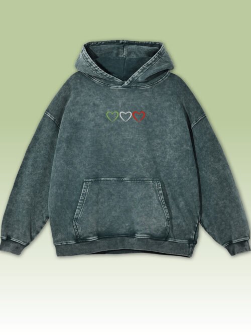 Bluza oversize z kapturem Serca w kolorach Włoch